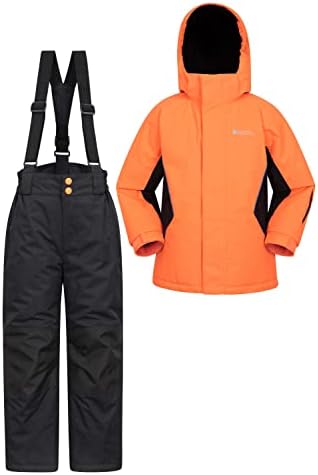 Mountain Warehouse Kids Ski Jacket & Trousers Set - Snowproof Ski Outfit, Front Pockets, Fleece Lined Skiwear, Integrated Snowskirt - Best for Winter Snowboarding