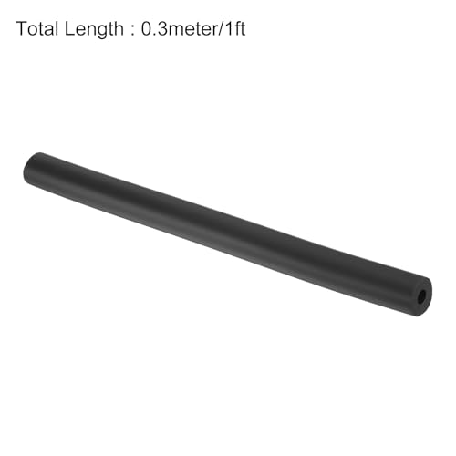 Image of uxcell Foam Tubing for Handle Grip Support,9mm(3 /8 inch) ID 25mm(1 inch) OD 0.3 Meter /1ft Length Black