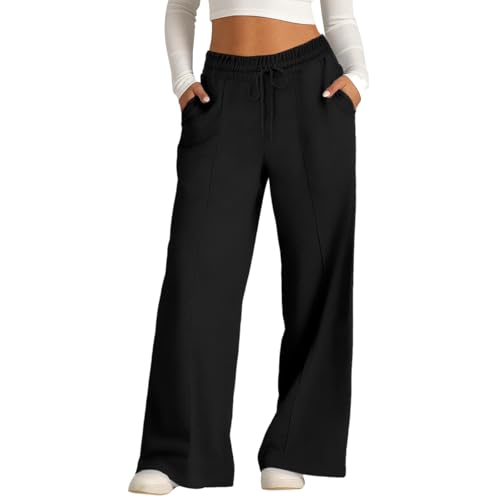 Neteson Jogginghose Damen High Waist Sporthose Lang Weites Bein Trainingshose Sweatpants mit Elastischem Bund Yogahose Sweathose Freizeithose mit Taschen Laufhose Lockere Neteson Jogginghose Damen High Waist Sporthose Lang Weites Bein Trainingshose Sweatpants mit Elastischem Bund Yogahose Sweathose Freizeithose mit Taschen Laufhose Lockere