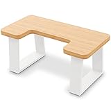 VOTZAAQ 7.8inch Squatting Toilet Stool, White Bathroom Toilet Poop Stool for Adults, Childs, Potty Stool Non-Slip, Wooden with Metal