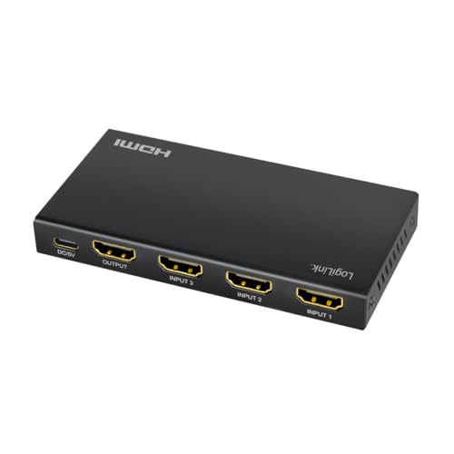 Conmutador HDMI 3 a 1 LogiLink HD0062 con resolución 4K 60Hz y soporte Full 3D
