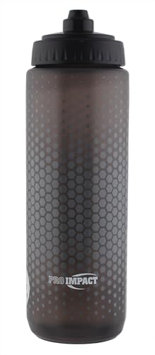 Pro Impact 28 Oz Squeeze Bottles Sports Water Bottle – Multipurpose Reusable Water Bottle for Training, Gym – Wide Mouth Squirt Bottles for Liquids – Soft Squeeze Gym Water Bottle Fast Flow – Black