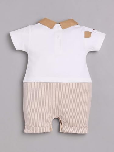 Image of BABY GO Half Sleeve Cotton Round Neck Romper 3 to 6 Months for Baby boys (Beige)