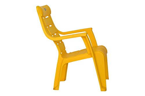 Image of Prima Baby Plastic Chair 125 Modern and Comfortable with Backrest for Study | Play | Desk | Kids with Arms for Home /School /Dining for 2 to 6 Years Age,Yellow