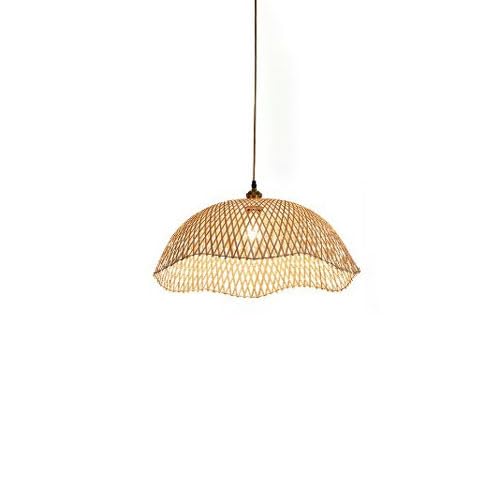 Lustre en osier tressé main de style chapeau de paille rétro élégant