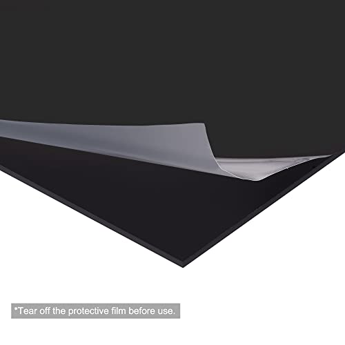 Image of MECCANIXITY Black ABS Plastic Sheet 10x8x0.04inch for Building Model, DIY Crafts, Panel, Pack of 2