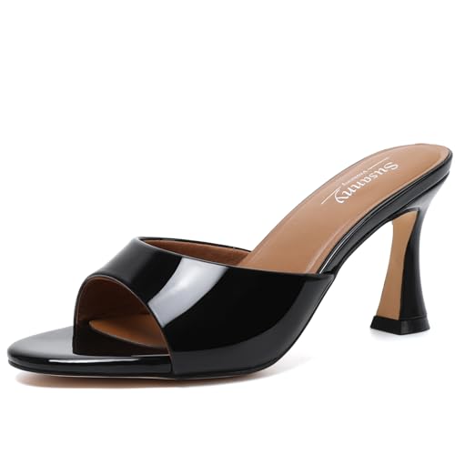 Image of Susanny High Heels for Women Pointed Open Toe Strappy Chunky Block Heels Ankle Strap Stiletto Kitten Heeled Sandals Wedding Bridal Party Prom Sexy Dress Shoes