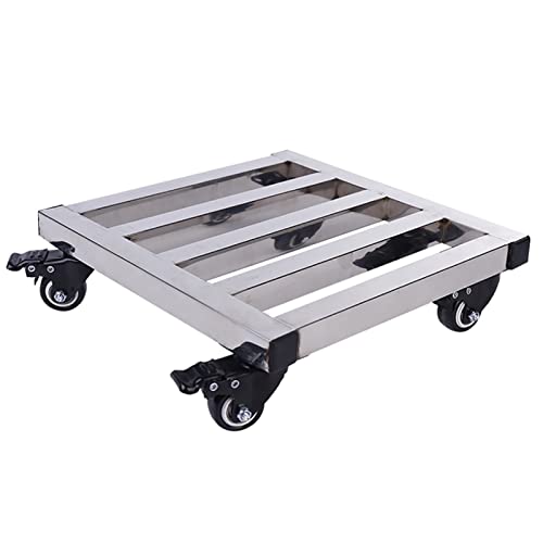DONGGANSHI Maceta para plantas, carro de plantas, carro de plantas, soporte con ruedas, contenedor de plantas de hierro con ruedas cerradas de 360°, muñeca de planta móvil, 35 cm