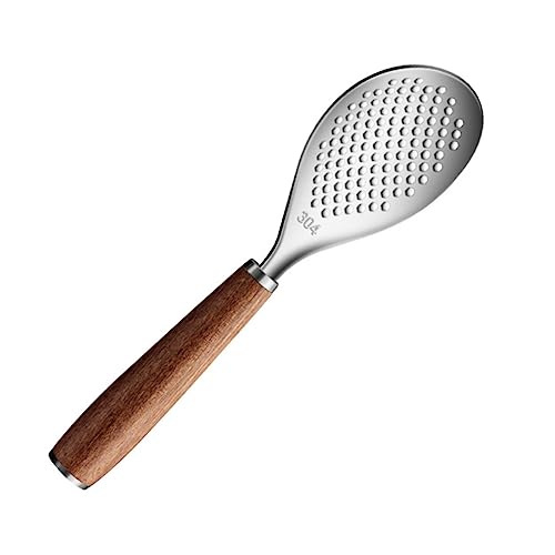 GRIRIW Multipurpose Rice Spoon Stainless Steel Slotted for Cooking Asian Serving Spoons Set
