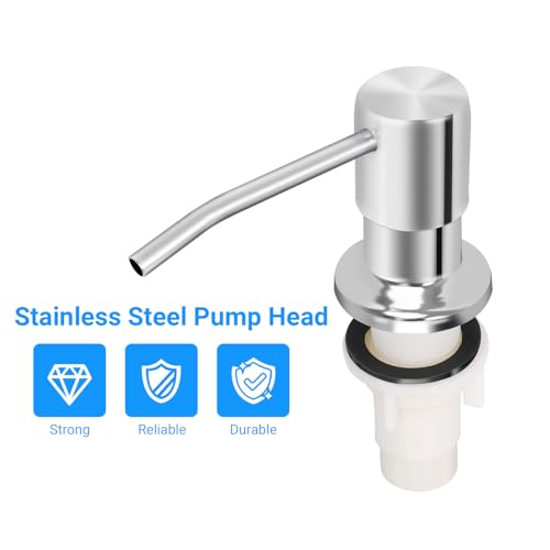 Image of Soap Dispenser Kitchen Sink, Sink Soap Dispenser, 47 inch Extension Tube kit, Dish Soap Dispenser Pump, No Need More Refills (Chrome)