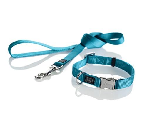 HUNTER Vario Basic Alu-Strong Halsung, Hundehalsband, Nylon, Aluminium Steckverschluss, Petrol, XL