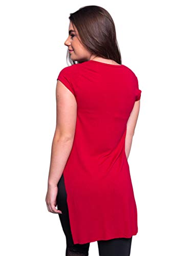 Blusa 4 Estações Fitness Tapa Bumbum Academia Camisa Feminina (GG, Vermelho Escuro)
