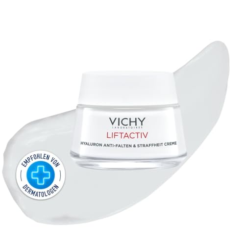 VICHY Straffende Anti-Aging-Creme für trockene Haut, Aufpolsternd und hydratisierend, Mit Hyaluron, Rhamnose und Vitamin C, Anti-Falten und Straffheit Creme, Liftactiv, 50 ml