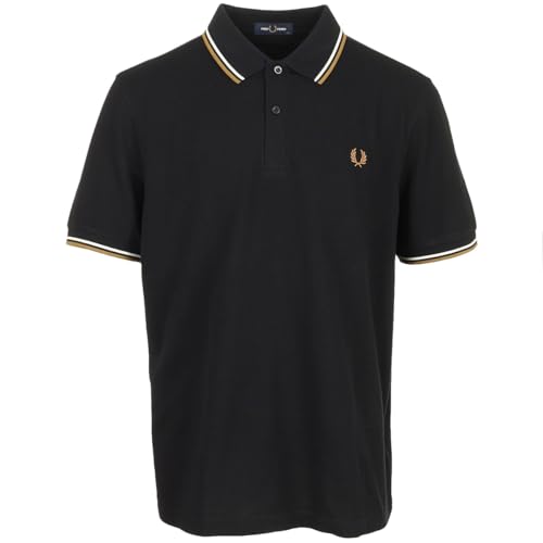 Fred Perry Polo Twin Tipped Fred Perry Shirt, Negro, Talla L