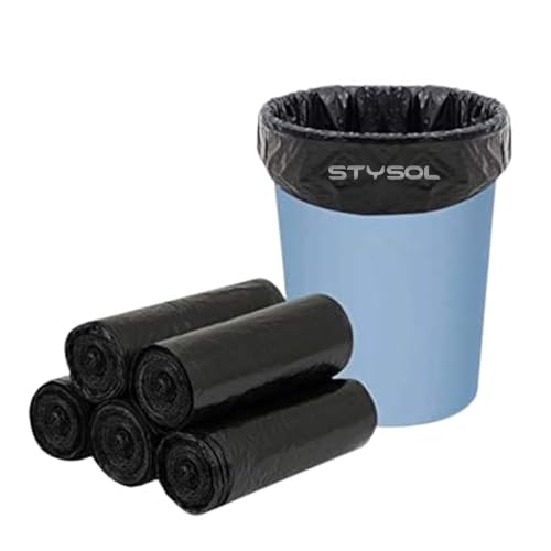 Image of Premium Garbage Bags with Lavender Fragrance, Size 19 x 21 Inches (Large), 30 Bags, 12 Rolls, with Detachable Tie-Tape - Black