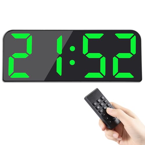 Koolertron Despertador Digital con Control Remoto, 9.5' Moderno Reloj de Pared Digital, Reloj Despertador con 3 Alarma, UP/Down Cronómetro, Fecha, Día, Hora,Temperatura para Casa Cocina