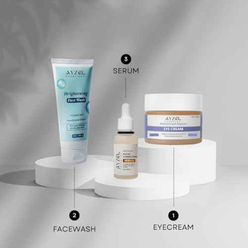 Image of Premium Skincare Kit | Brightening Facewash - 100 ml , Vitamin C Face Serum - 30 ml & Under Eye Cream - 30gm Skincare Routine For Women & Men Combo 3