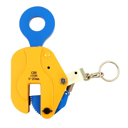 Czyurachel Abrazadera elevadora de chapa 1T, abrazadera vertical de elevación, apertura de 0-20 mm, abrazadera para placas de acero pesado