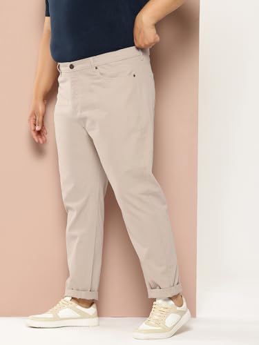 Image of Thomas Scott Men's | Smart | Plus Size | Regular Fit | 100% Cotton | Solid | 5 Pockets | Woven | Chinos | Trouser