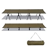 VENTLAX 2WAY アジャスタブル ワイドコット 600D 静音設計 組立式 ハイ/ロー切替可能 (OLIVE)