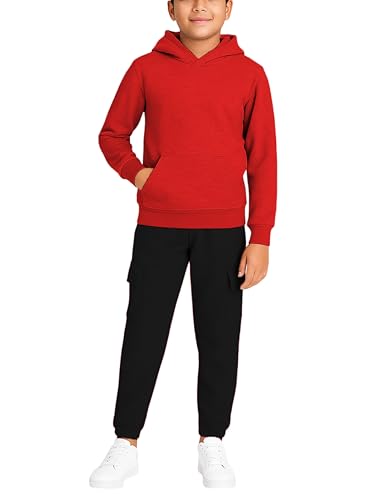 Image of Quad Seven Boys Sweat Suit Set - 2 Piece Soft Fleece Pullover Hoodies and Athletic Cargo Jogger Sweatpants for Boys (5-18)
