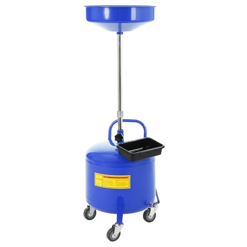 Garvee 8 Gal Waste Oil Drain Tank with Adjustable Funnel Portable Air-Operated Drainer for Waste Oil Fluid Transfer Heavy-Duty Rust-Proof w/Wheels & Toolbox