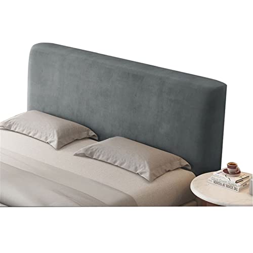 KNVSS Capa para cabeceira, tecido de veludo elástico macio, proteção de 360°, capa de cabeceira extensível, protetor anti-pó acolchoado (cinzento escuro, 150 cm (140-170 cm)