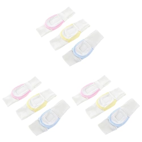LALAFINA 3sets Cotton Diaper Fixing Tape Washable Diaper Elastic Fasteners Infant Diapering 3pcs*3