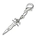 Gothic Silver Dagger Clip-on Charm, Bold Fantasy Accessory for Alternative Fashion Bags & Jewelry