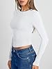 Trendy Queen Womens Long Sleeve Shirts Crop Tops F... #2