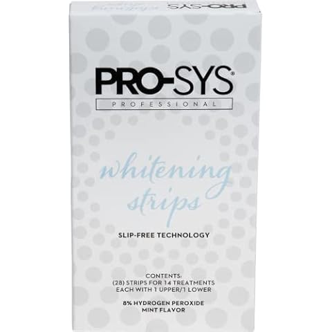 PRO-SYS Whitening Strips Kit, Sensitive Teeth Whitening Tray, Stain Remover, Teeth Whitener, 28 Strips Cover