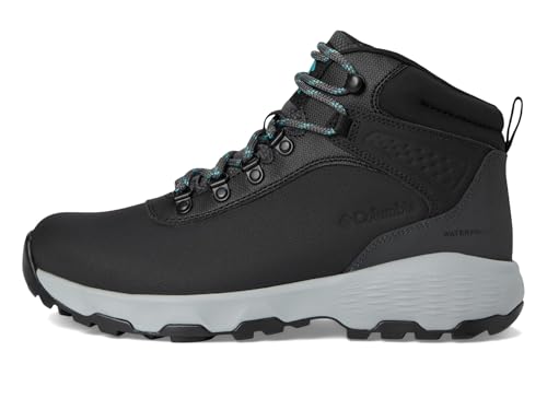 Columbia Women's Newton Wander Leather Hiking Shoe, Black/Teal, 8