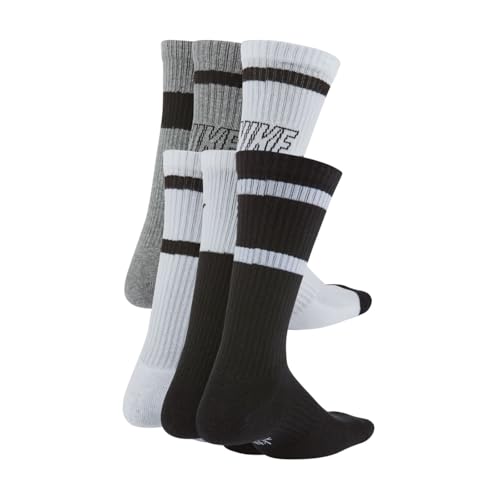 Image of Nike Unisex Kids' Everyday Cushioned Crew Socks (6-Pack) | Boys and Girls