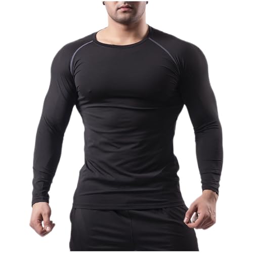 Men's Compression Shirt Long Sleeve Athletic Workout T-Shirts Top Gym Sport Muscle Base Layer Undershirt