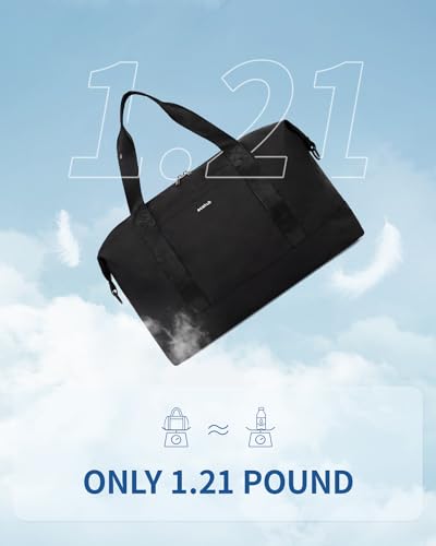 ECOHUB For Spirit Airlines Personal Item Bag 18x14x8 Underseat Carry on Luggage with Removable Wet Bag, Travel Duffel Bags Weekender for Women, 30L (Black) 6