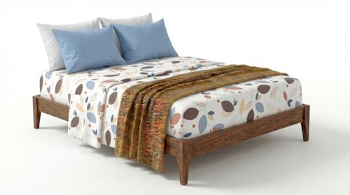 Image of Utopia Bedding Blended Cotton Bedsheet for Double Bed with 2 Pillow Covers | Floral Print Double Bed Bedsheet | 274CM x 228CM