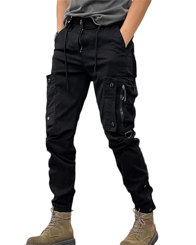 Men's Work Pants Outdoor Tactical Cargo Pants Cotton Casual Combat Pants with Zipper Pockets