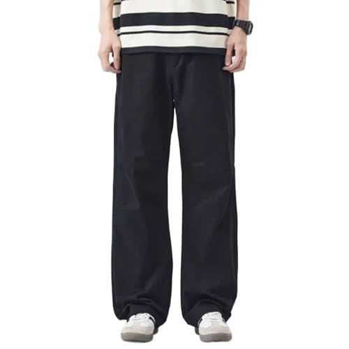 Summer Thin Korean Sports Casual Pants Vintage Men's Solid Baggy Trousers