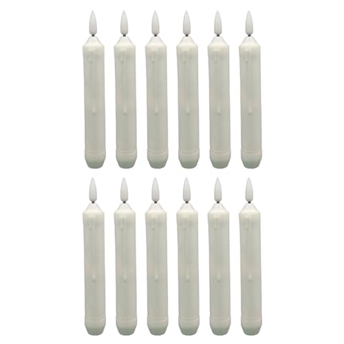 Velas LED cónicas sin llama de 12 piezas luces electrónicas a pilas pequeñas