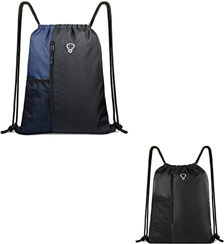 BeeGreen Mochila con cordón para el gimnasio para hombres y mujeres, mochila deportiva con bolsillos de malla para botella de agua y dos bolsillos