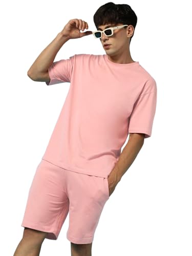 Image of Zombom Combo of Men's Night Suit | Men's Co-ord Set | Lounge-wear Nightdress Pajama Set | Summer Night Wear | Solid Plain Casual Pajama Shorts Set | Beach Wear Pack of 2