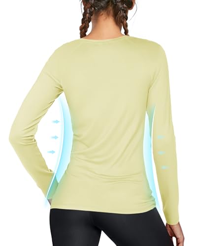 image for isnowood Womens Long Sleeve Rash Guard, UV UPF 50+ Sun Protection Shir