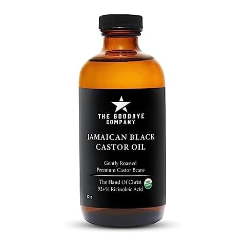 The Goodbye Company Jamaican Black Castor Oil, USDA Certified Organic - 250 mL, Cold Pressed, Unrefined for Eyebrow, Eyelash and Hair Growth (8.5 Ounces) Cover