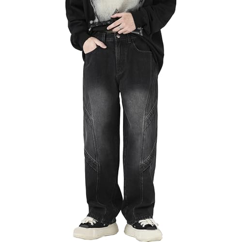 Men's Loose Fit Wide Leg Jeans Casual Baggy Hip Hop Jeans for Men Fashion Vintage Denim Pants Streetwear