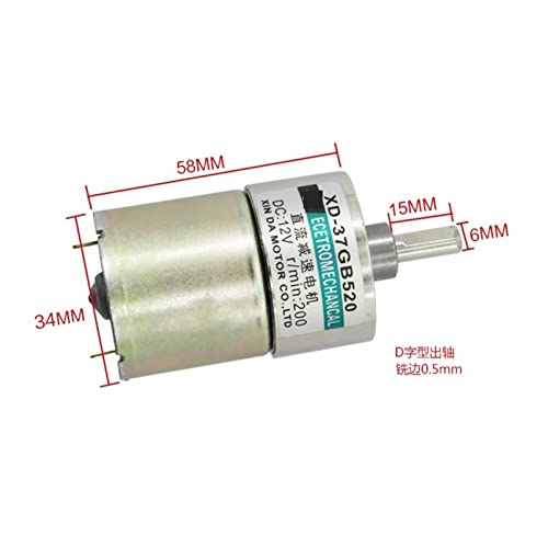Motor de CC con alto par y velocidad ajustable XD-37GB520 para automatización estable de 24V 3