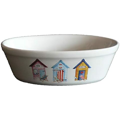 2 Beach Hut Design Individual Pie Dishes Cover