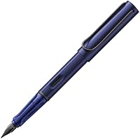 Lamy AL-star dark dusk Füller – Füllhalter mit ergonomischem Griff & polierter Stahlfeder in Strichbreite M – leichtes Aluminiumgehäuse – inkl. Tintenpatrone T 10 blau – Rechtshänder