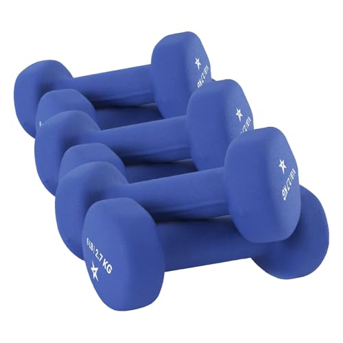 Image of Yes4All Neoprene Coated Dumbbell Hand Weight Sets of 2 - Multiple Weight Options with 15 Colors, Anti-roll, Anti-Slip, Hexagon Shape