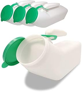 JJ Care [Spill Proof Urinals for Men] Snap On Lid -1000ml Plastic Pee