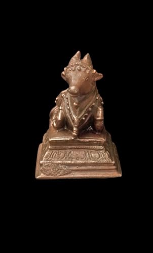 Image of Copper God Idols Nandhi,2.1 inches, 150 Grams, Patina Antique Finish, Pack of 1 Piece